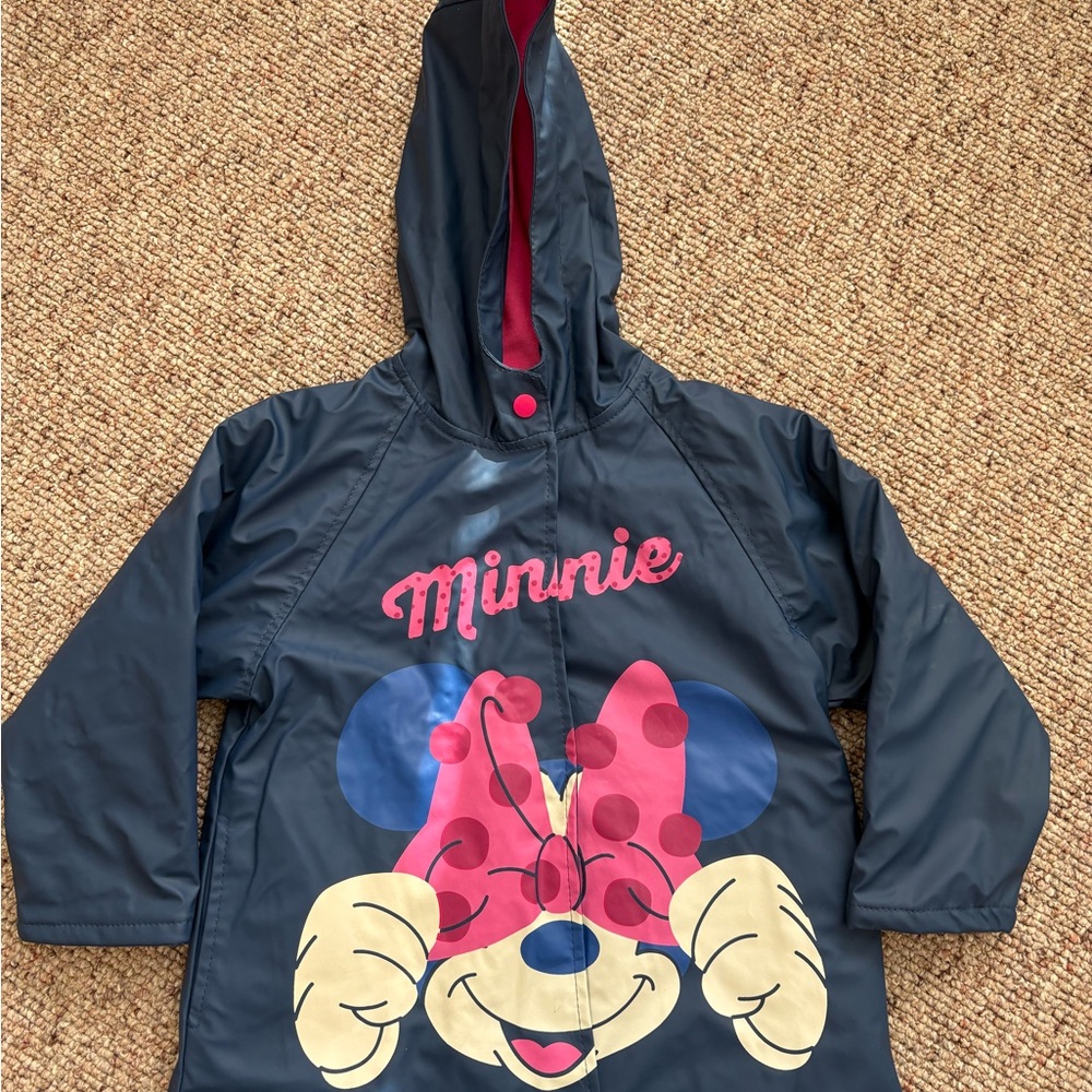 Western Chief Kids Minnie Mouse Navy and Pink Raincoat